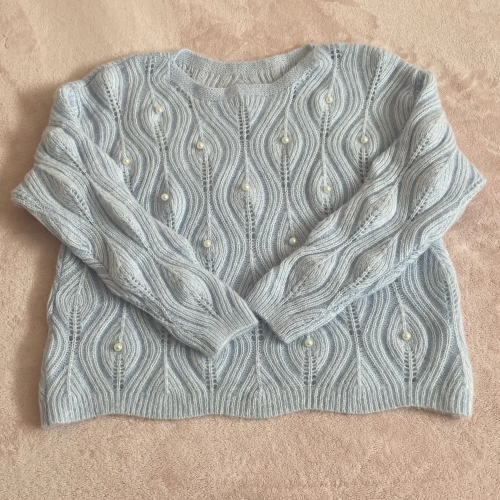 🩵✨🤍 Baby Blue Knit Sweater NWOT - Picture 4 of 7